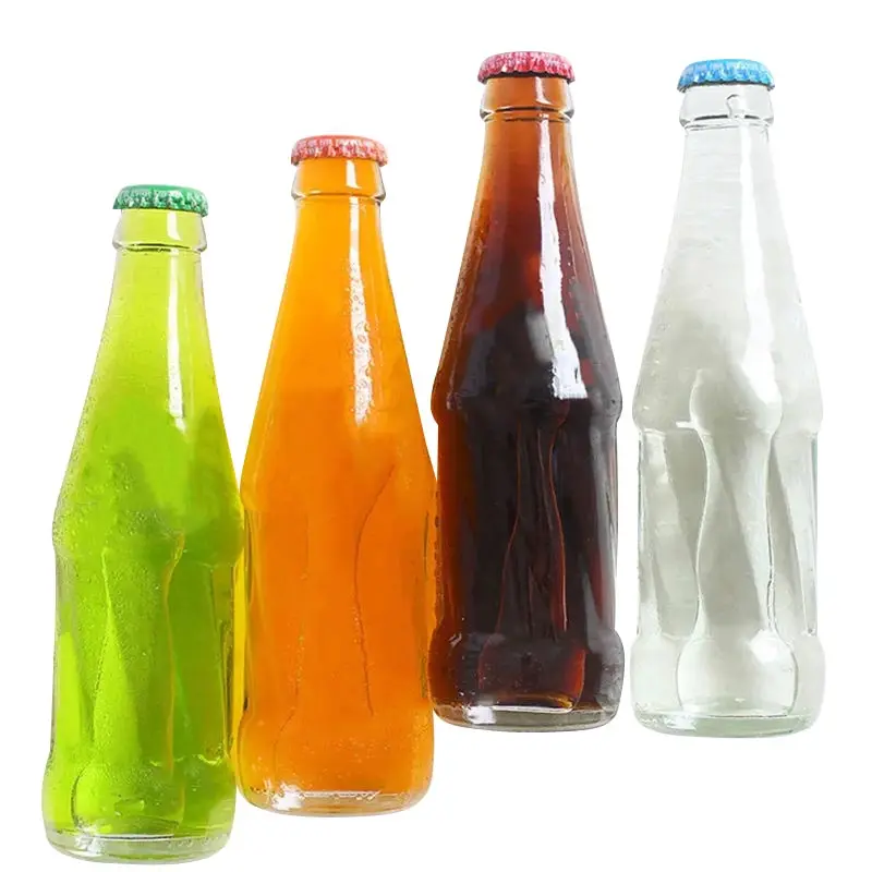 220ml Custom Transparent Empty Glass Soft Carbonated Drink Soda Pop Bottle