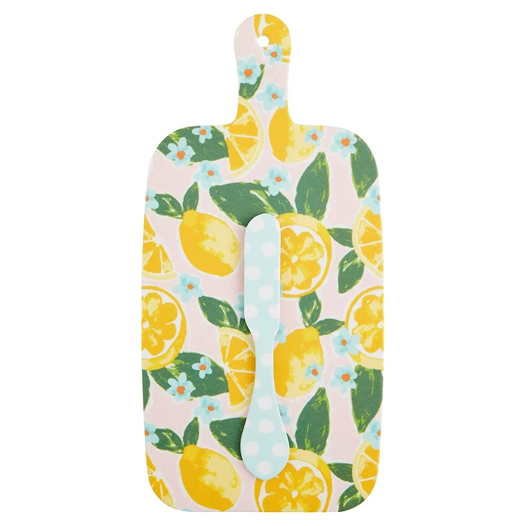 BPA Free Food Safe Lemon Pattern Chopping Boards Plastic Melamine material Cutting Board for Kitchen