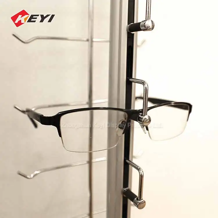 Customized Optical Store Eyeglasses Metal Display Rack Wall Mounted Lockable Kids Sunglasses Display Stand With Lock