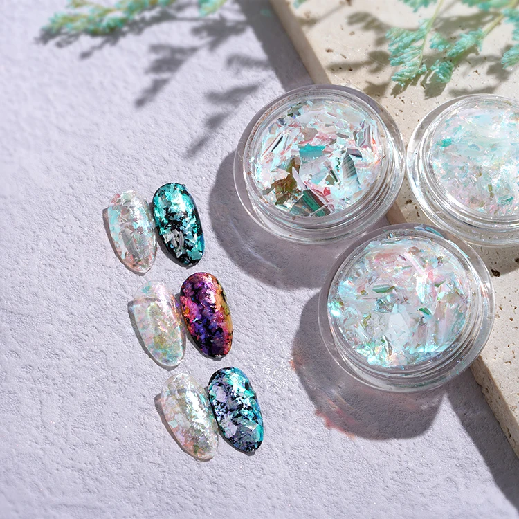 Nail Pigment Factory Wholesale Clear Aurora Flake Nail Powder Glitter Pigment