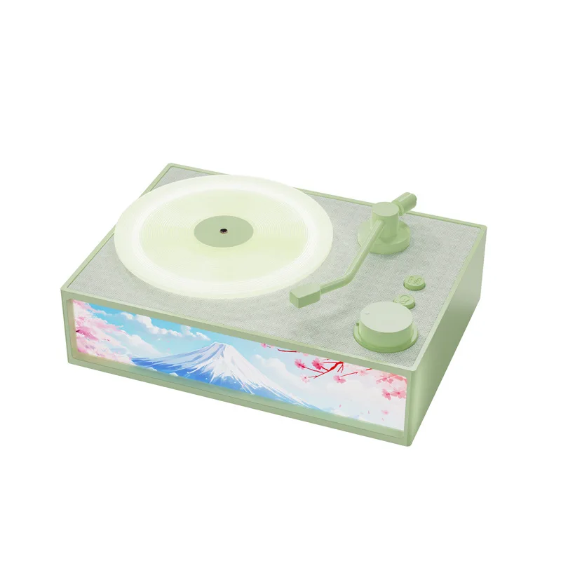 Creative Retro Wireless Speaker New Vinyl Record Design with Aromatherapy & Night Light Feature