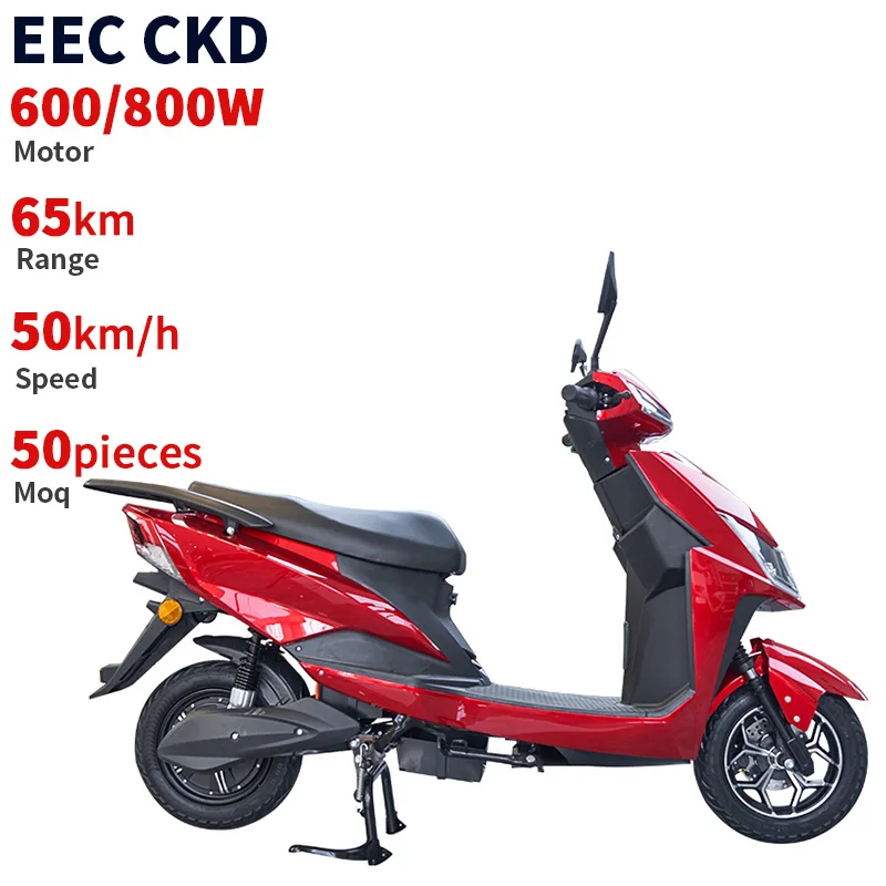 CKD SKD 10/12inch 600W/800W 40-50km/h speed 45-65km range electric scooters electric moped with pedals assist for adult