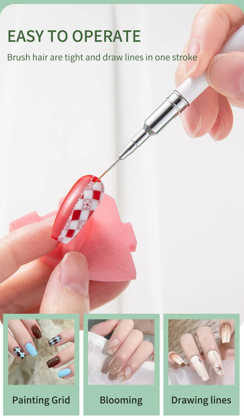 Nail art drawing pen set extremely fine drawing brush purple and white gradient painting pen