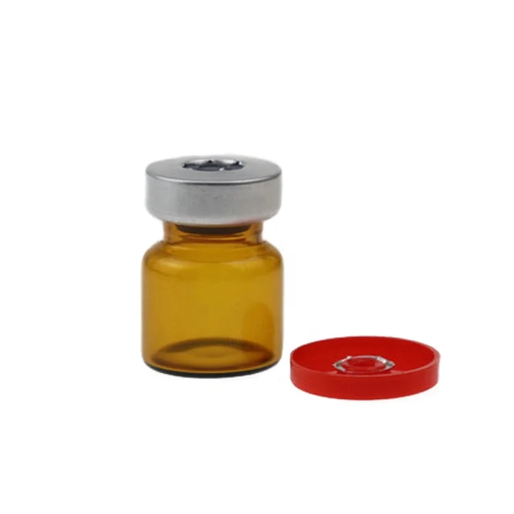 High Quality 3ml clear amber medicine apothecary glass vial bottles with aluminium easy pulling lid