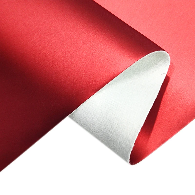 Matte Metallic TPU Coated Artificial Reflective Fabric Solid Color Decorative Synthetic Leather Material For Bags/Hats/Shoes