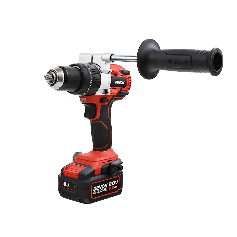 Lithium Battery 20v Electric Drill Brushless Rechargeable Pistol Industrial Grade Impact Drill Power Tool Red Blow Mould Case