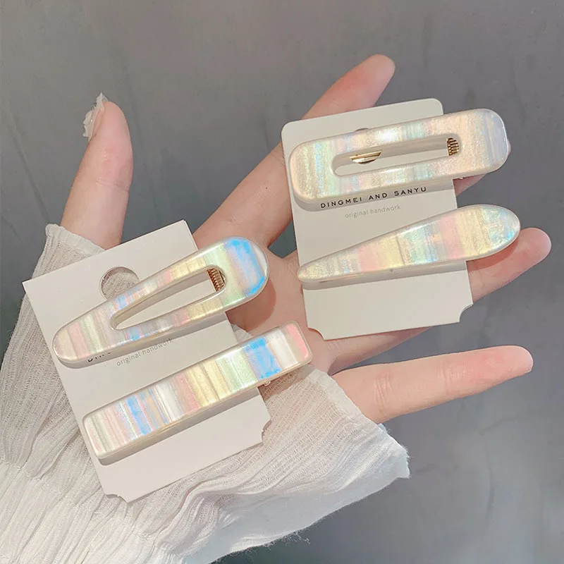 Korean Style Hair Clip  Girl Ins Mermaid Color Bangs Clip Headdress Duckbill Clip  Hair Accessories