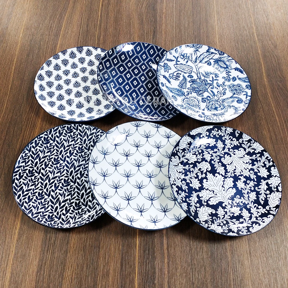 factory supply pad printing dark blue porcelain plates for wholesale and home your logo acceptable popular ceramic dinnerware