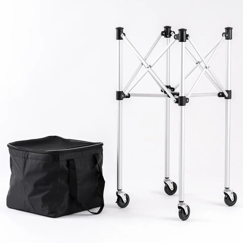 OEM Lightweight Tennis Ball Hopper Basket Sport Foldable Tennis Ball Cart