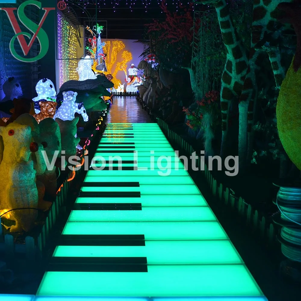Programmable DMX/TTL RGB Piano Ground Lights LED Floor Tile for Mall Interactive Supplies