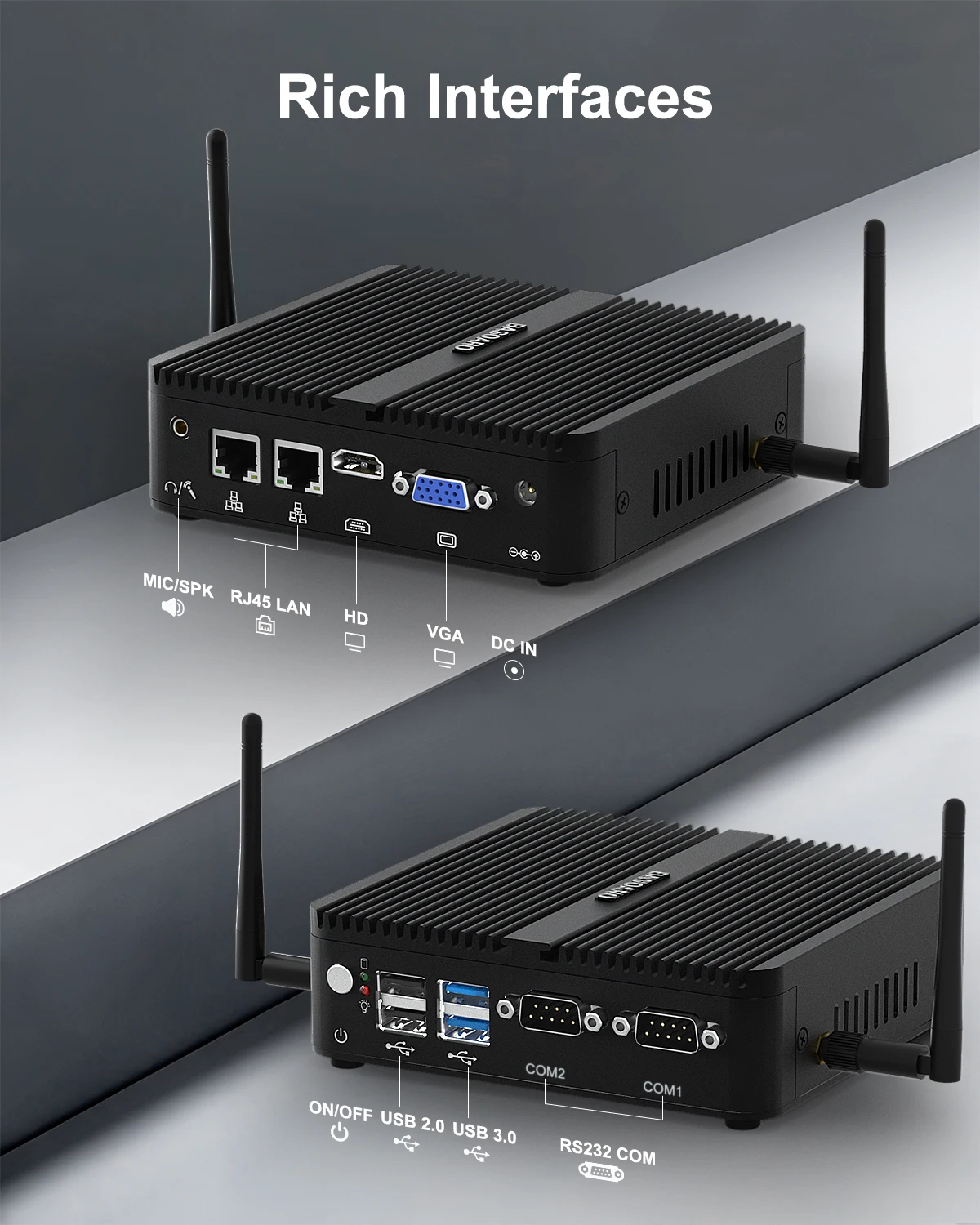 New Mini PC Intel Celeron J4125 Processor Win10 IoT HD-MI VGA 4K Customizable OEM ODM for HTPC Desktop Small Computer