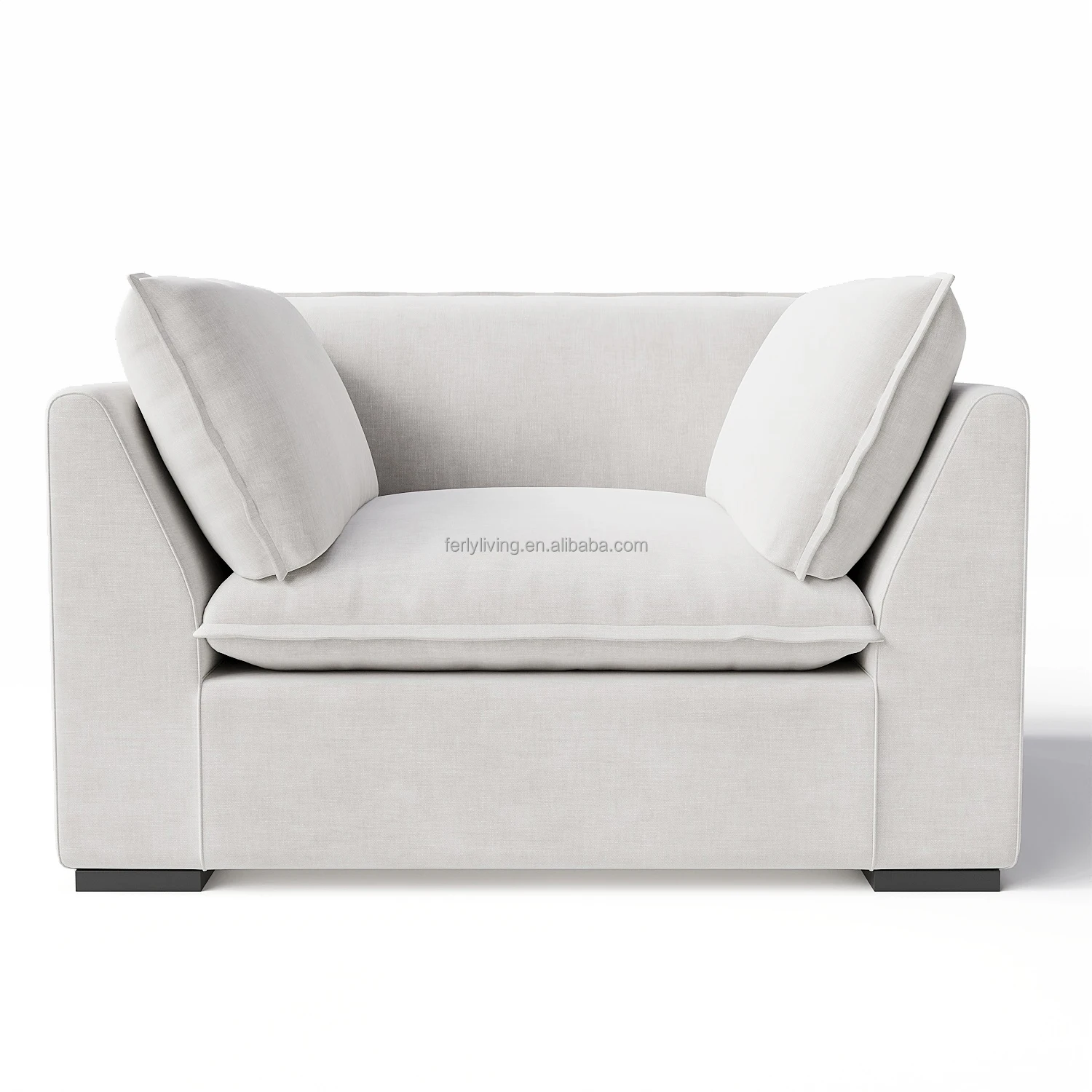 FERLY Comfortable Contemporary Nordic Style Furniture Living Room Sofa MultiSeating U-sectional Sofa With Ottoman