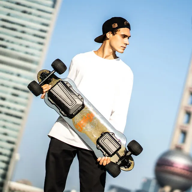 Factory price overseas warehouse remote control long e-skateboard canadian maple wood longboard complete electric