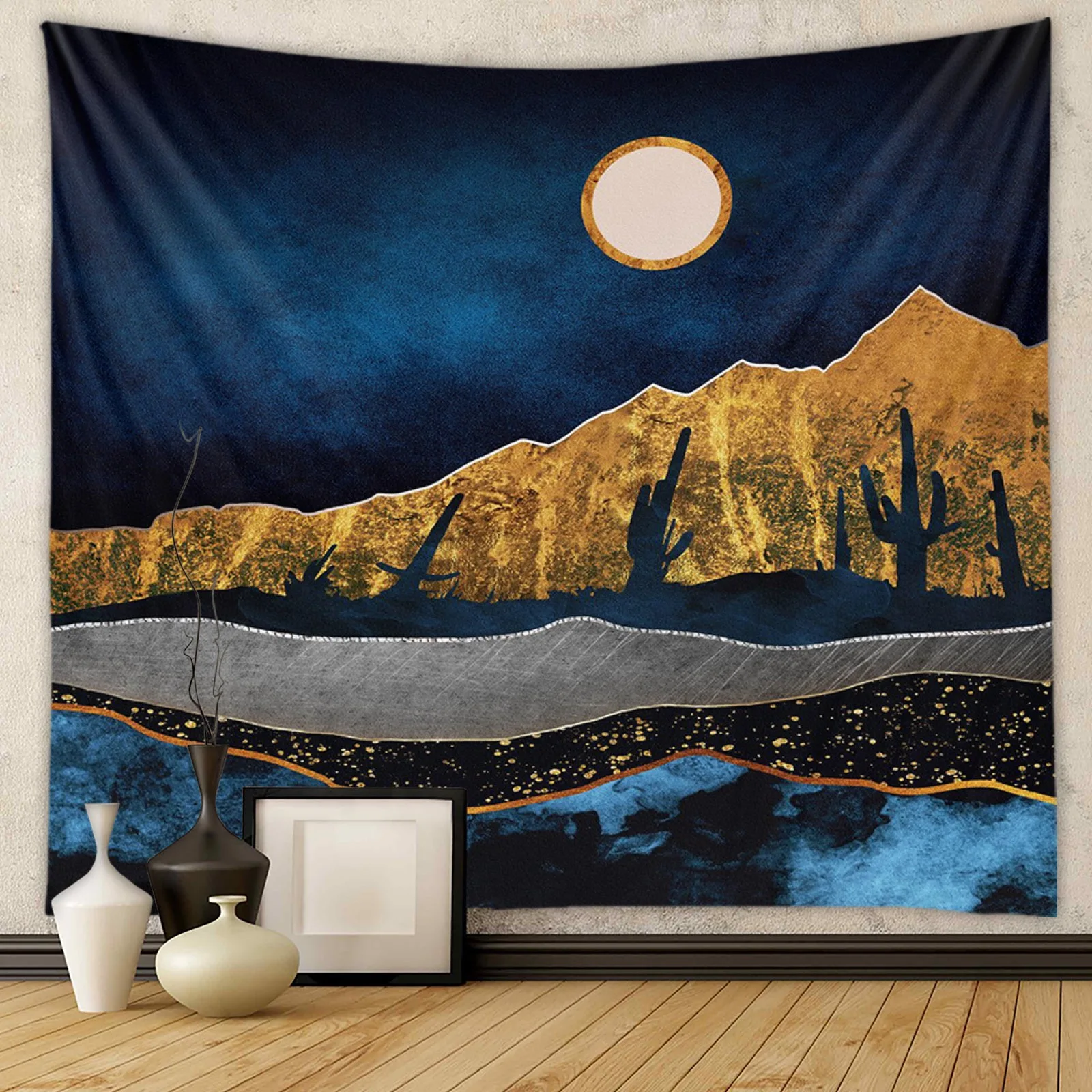 QK Printed Oriental Psychedelic Yoga Meditation Spiritual Custom Wall Hanging Tapestry OEM & ODM Supported for Wall Vase Use