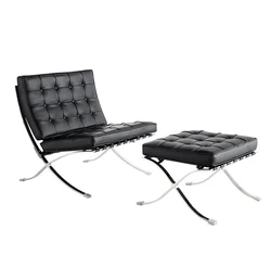 Mid-century Foldable lounge chair with ottoman