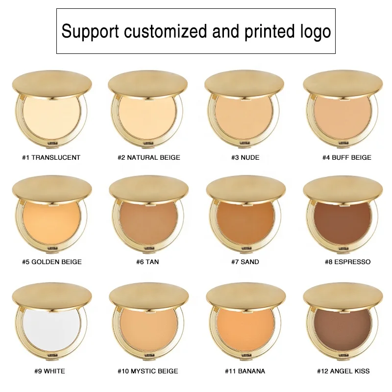 High Quality Gold Compact Powder Metal Compact Powder Full Coverage Compact Powder Private Label