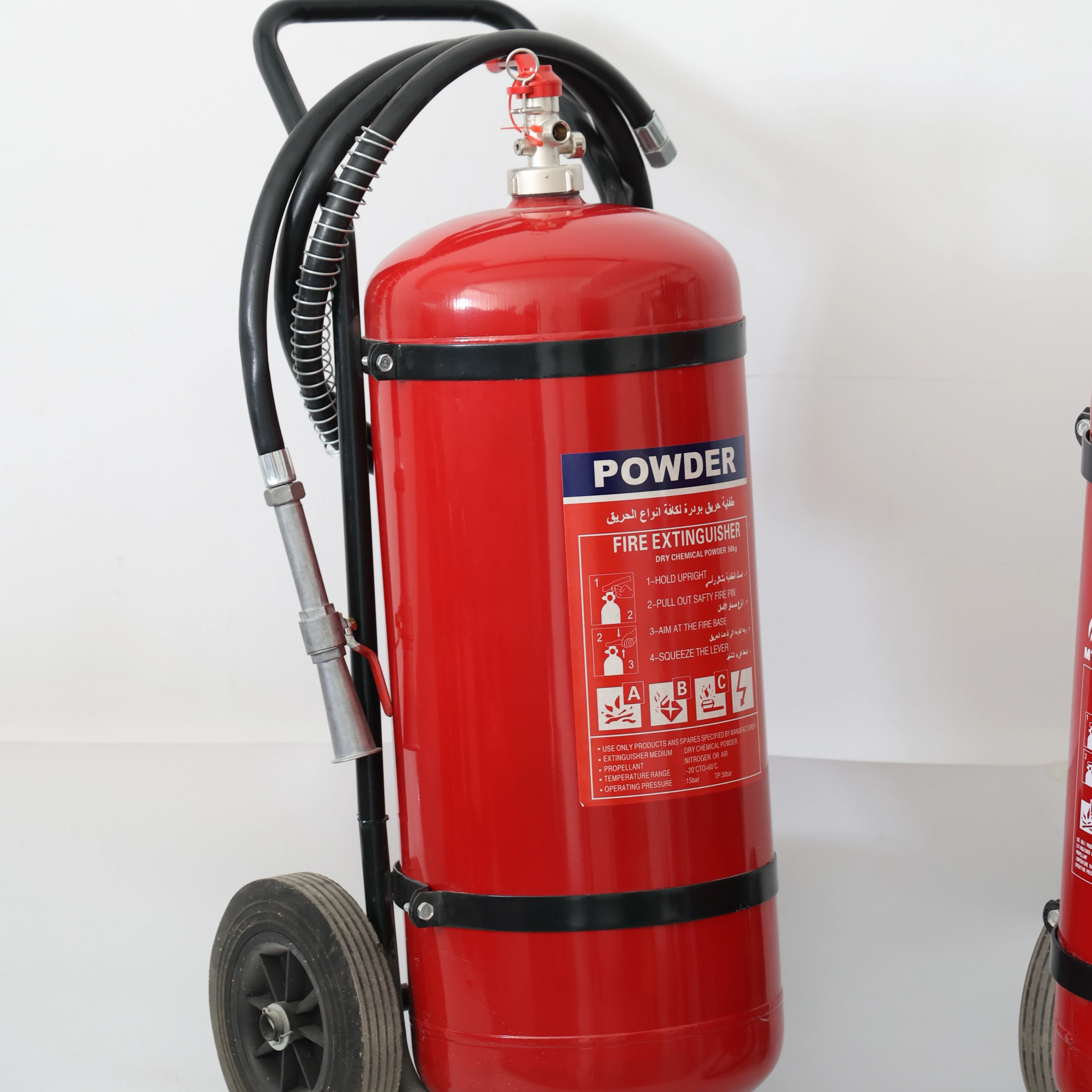 50kg abc dry powder wheeled fire extinguisher for fire safety