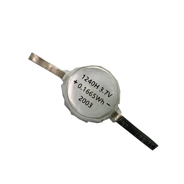 Factory direct sale Best Quality Rechargeable 1240 45mAh Polymer lithium ion button battery