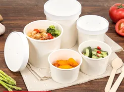 100% Food Grade Togo Containers Biodegradable With Paper Lids