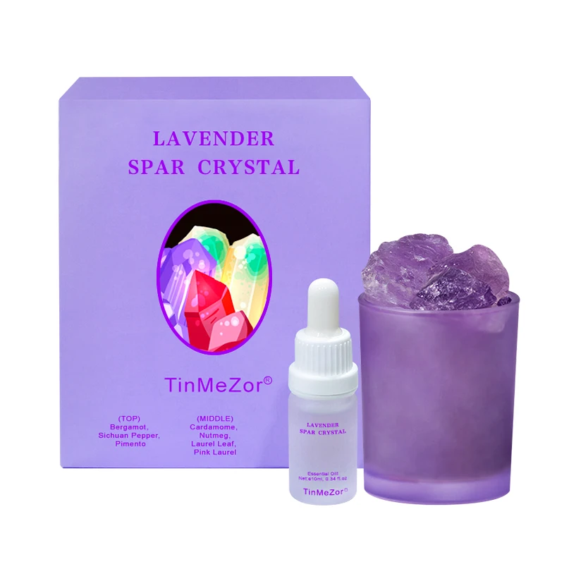 Natrual stone spar crystal stone diffuser lavender essential oil cented fragrance crystals healing stones