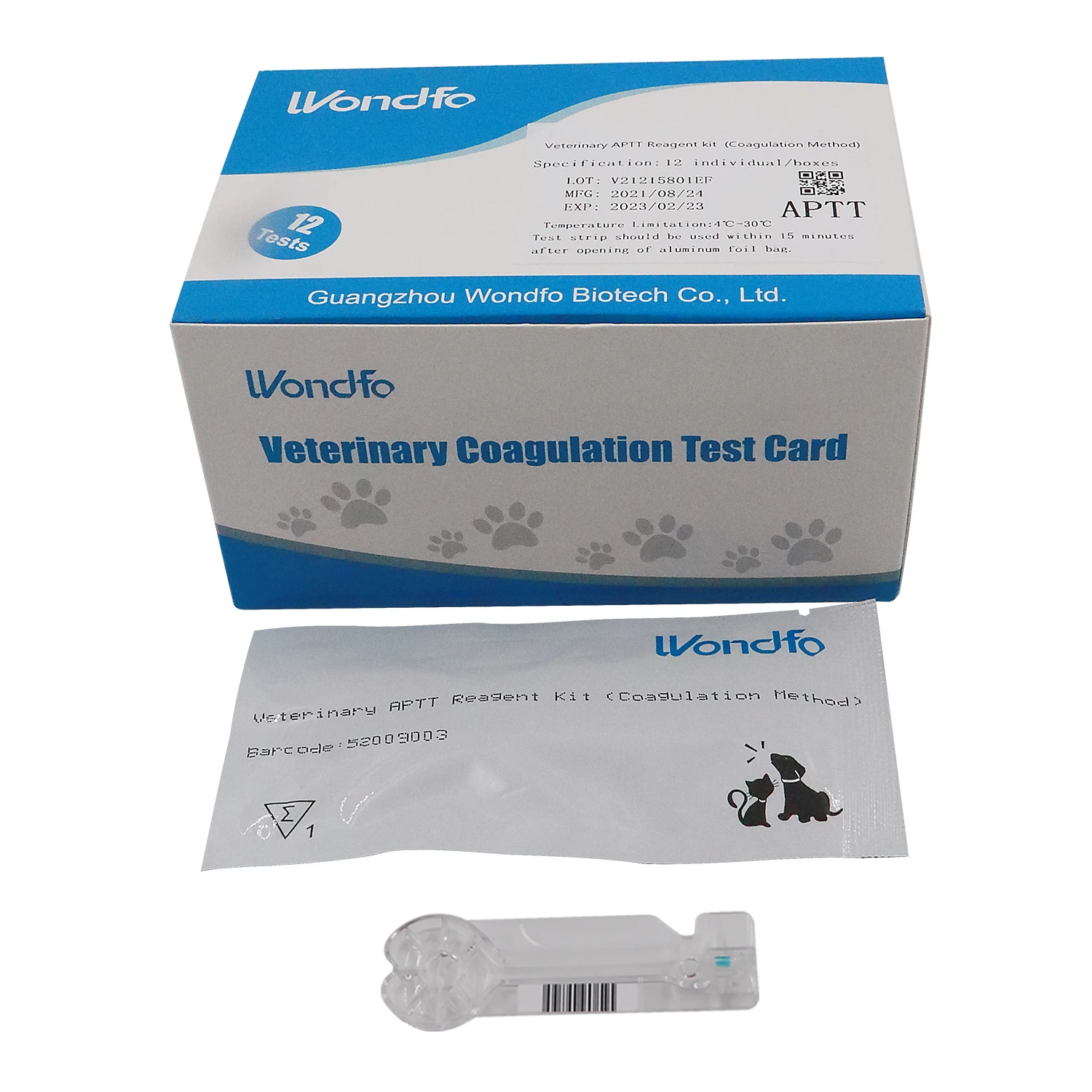 Veterinary Coagulation Analyzer Wondfo APTT Reagent Test Kits Test Strip Pet Clinic Veterinary Use