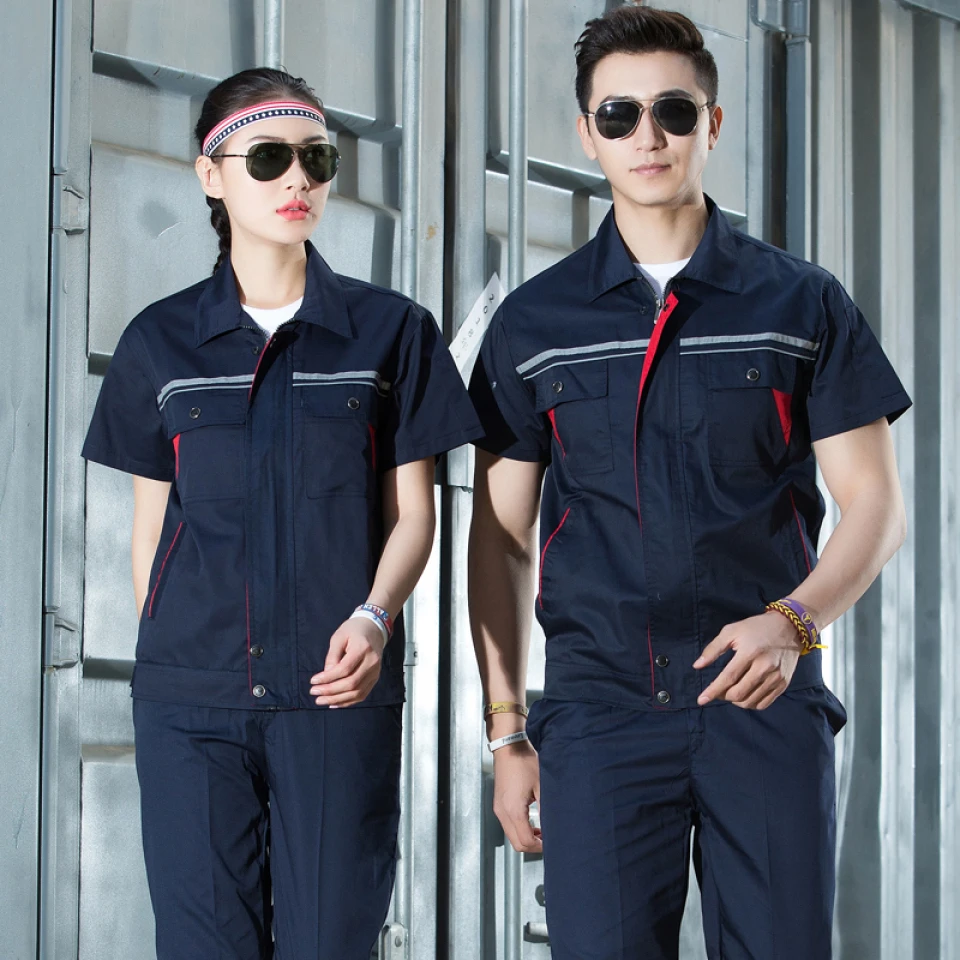 2023 High quality short sleeve working clothes for men and women uniforms_workwear