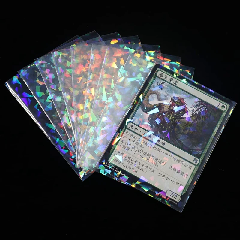 Hot Selling Holographic Card Sleeves Trading Cards Shield Magic Card Protector Flashing Protective Idol Sleeves