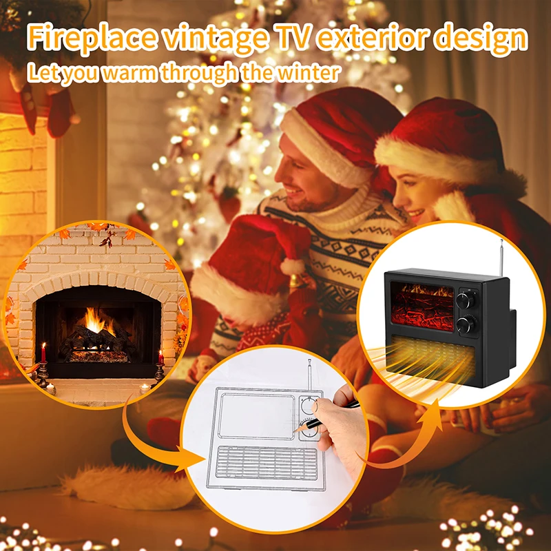 Mini Indoor Fireplace Fan Heater Rechargeable Electric Room PTC Usb Fan Heater