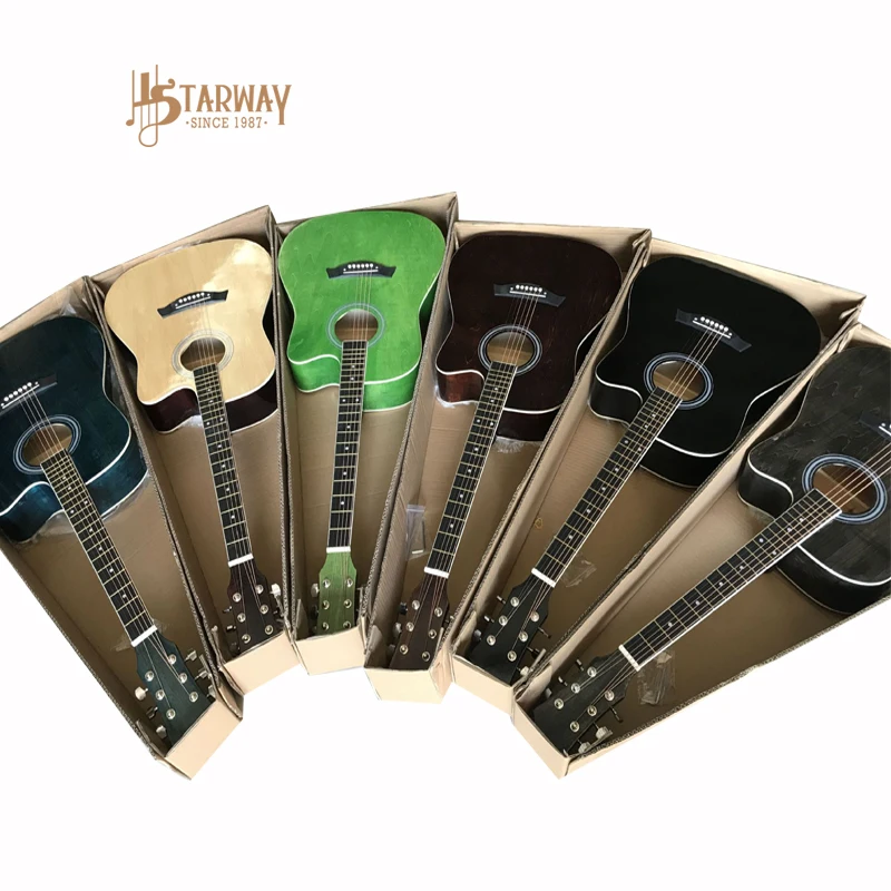 Starway Factory Direct Delivery 38 41 Inch Acoustic Guitarra Multicolor Fast Ship Wood Color Folk Guitar