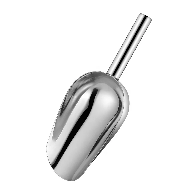 Cheap price factory kitchen bar restaurant 8 inch mini metal ice grain food scoop stainless steel shovel