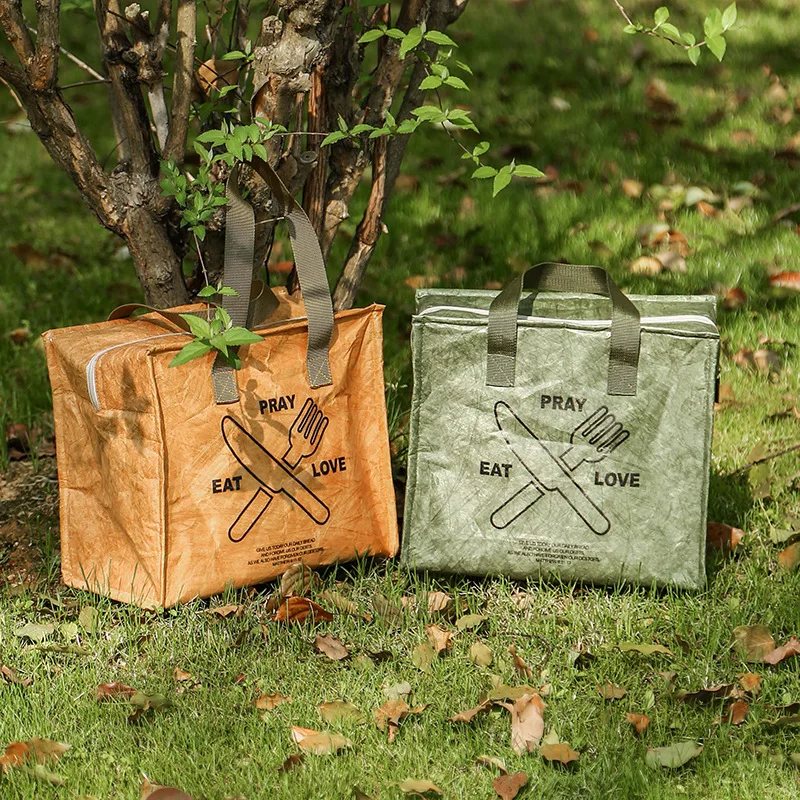 Custom large thermal insulation bag Dubon paper waterproof outdoor portable aluminum foil bento bag picnic bag work lunch box ba