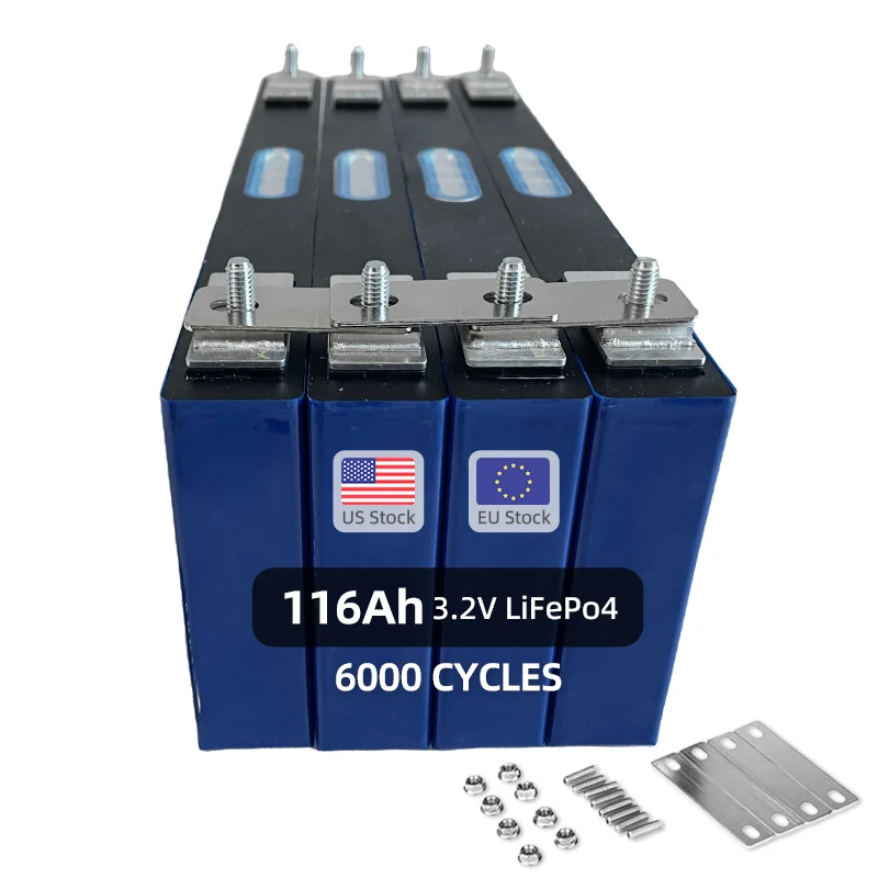 3.2V 100Ah 116Ah 280Ah Lifepo4 Akku Battery Lithium Iron Phosphate Cell For Golf Cart Boat Solar Battery Energy Storage System