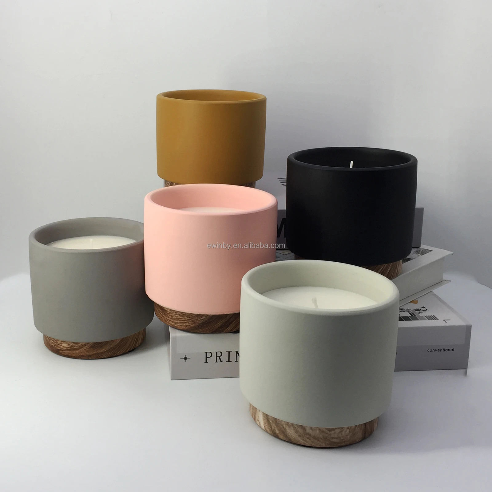 TC59 black color modern ceramic tumbler candle container ceramic christmas candle Vanilla candles