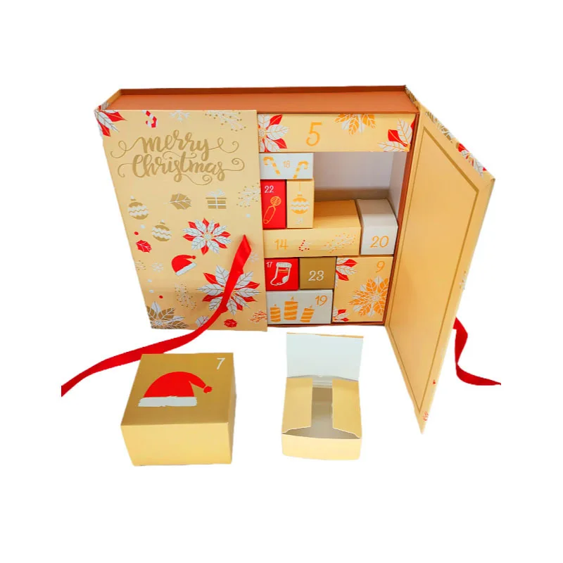 Christmas Advent Calendar Boxes 24pcs Empty Christmas Gift Box Decoration Candy Chocolate Packaging Cookies Box