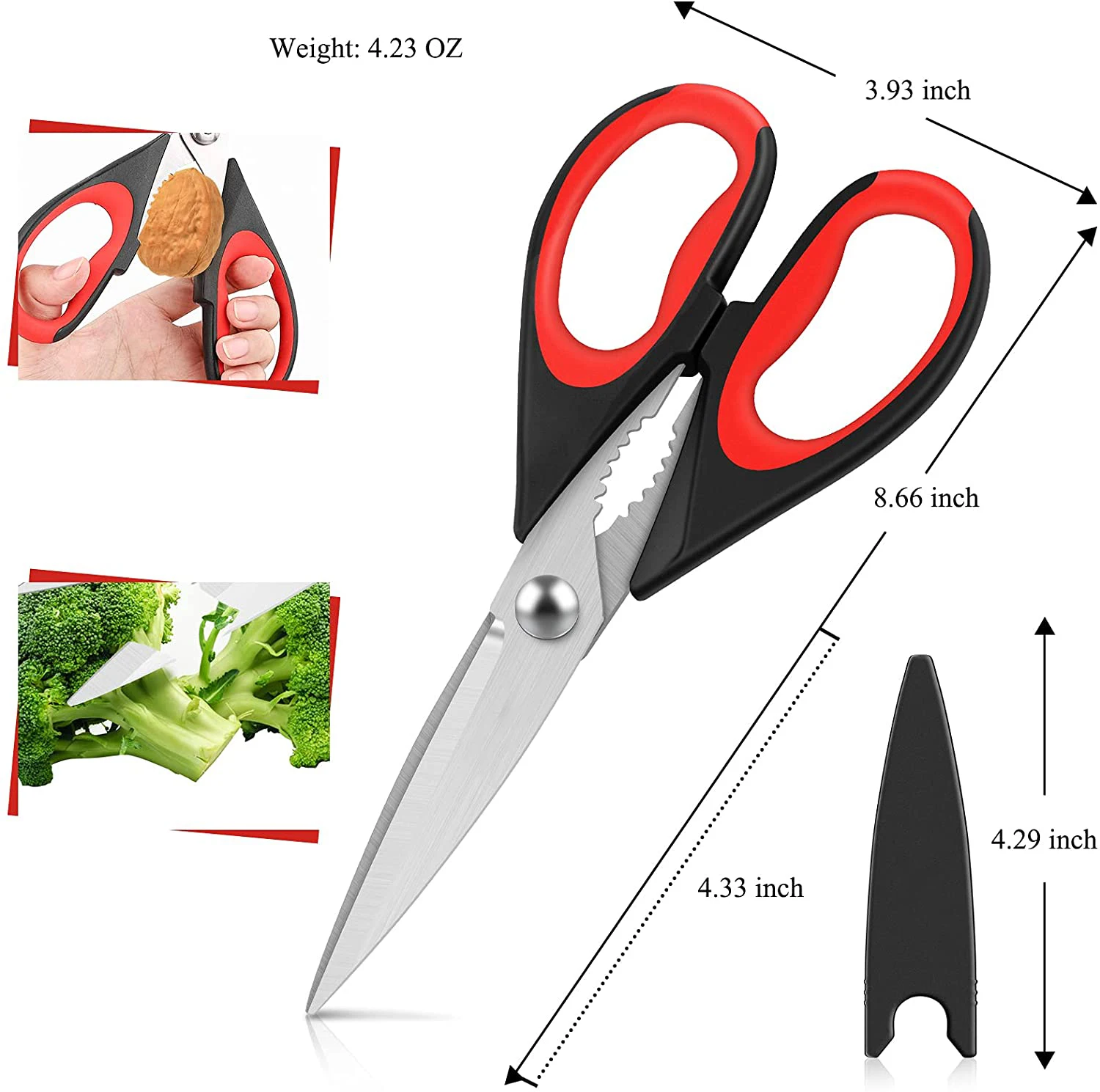 Two-piece multifunctional Sharp heavy-duty meat scissors Stainless Steel Home kitchen cooking scissors With Soft Grip