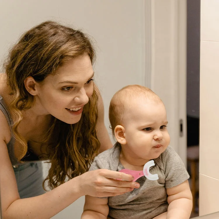 Manual Silicone Baby Toothbrush Children U Shape Replacement Oral Care Cleaning Brush Kids Tooth Cleaner