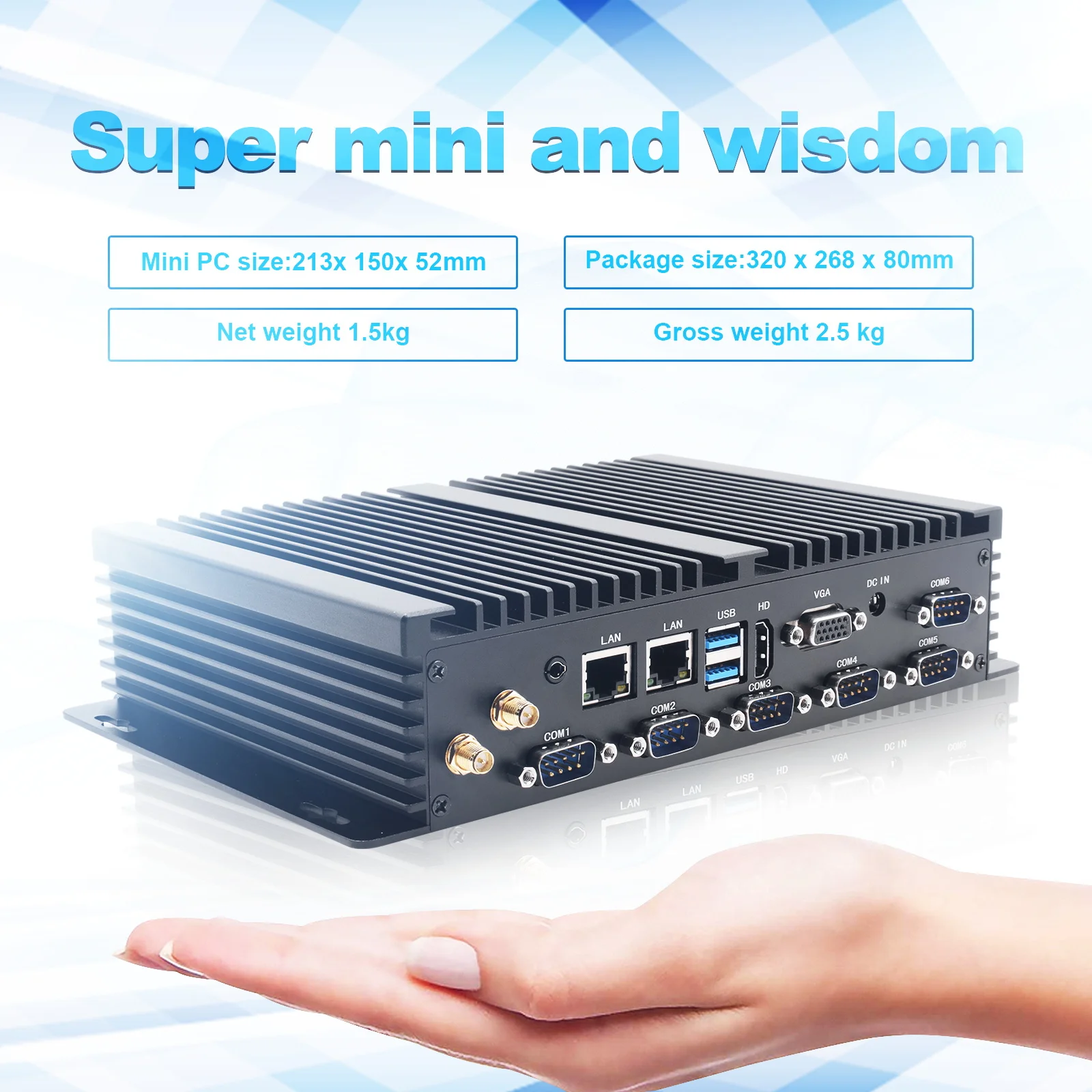 HYSTOU Cheap Embedded Fanless Industrial Computer 8GB RAM DDR4L Barebone Mini Industrial Pc