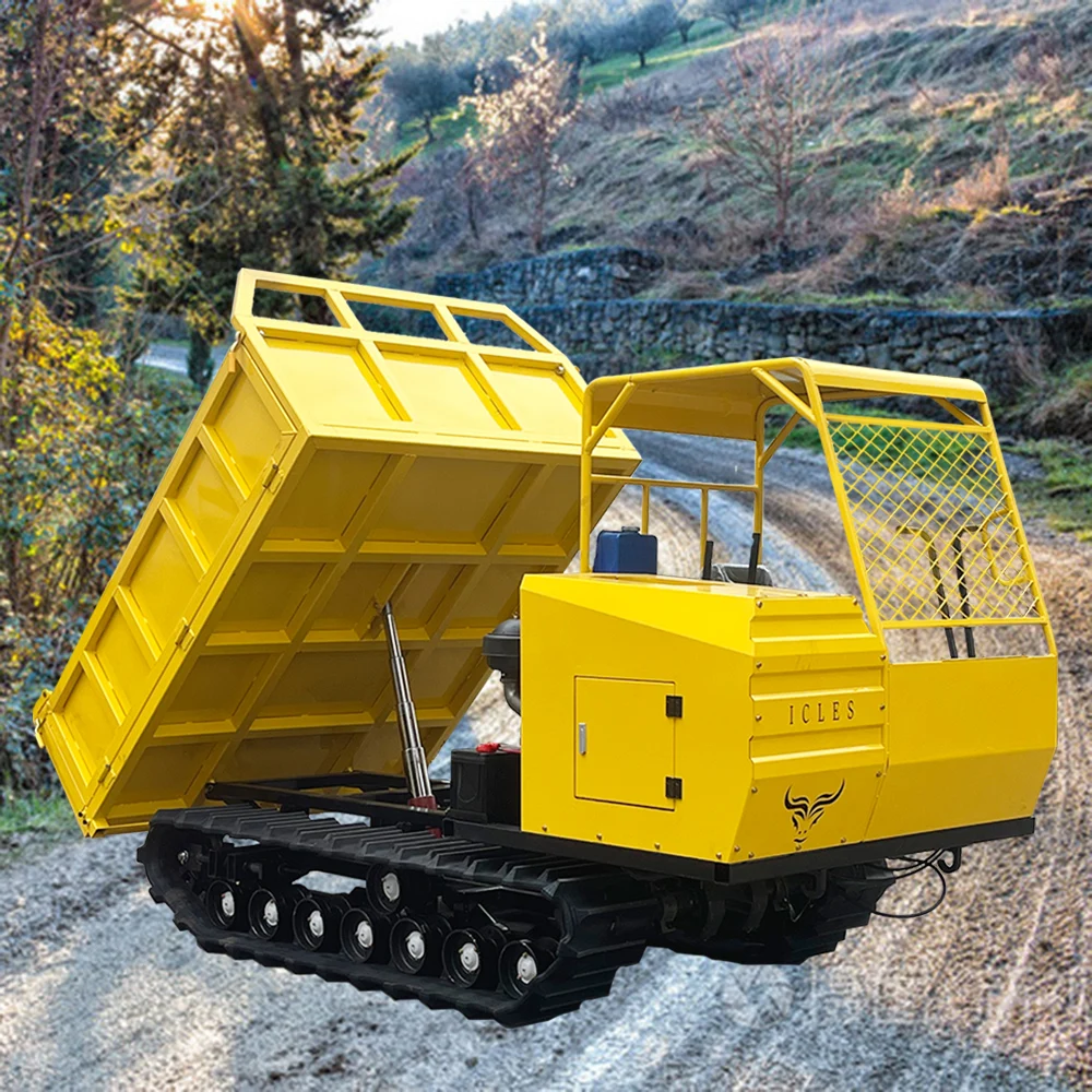 Crawler Track Carrier Track Dumper Mini Dumper Hydraulic Crawler Trailer Rubber Product Size Can Be Customized Automatic YUCHAI