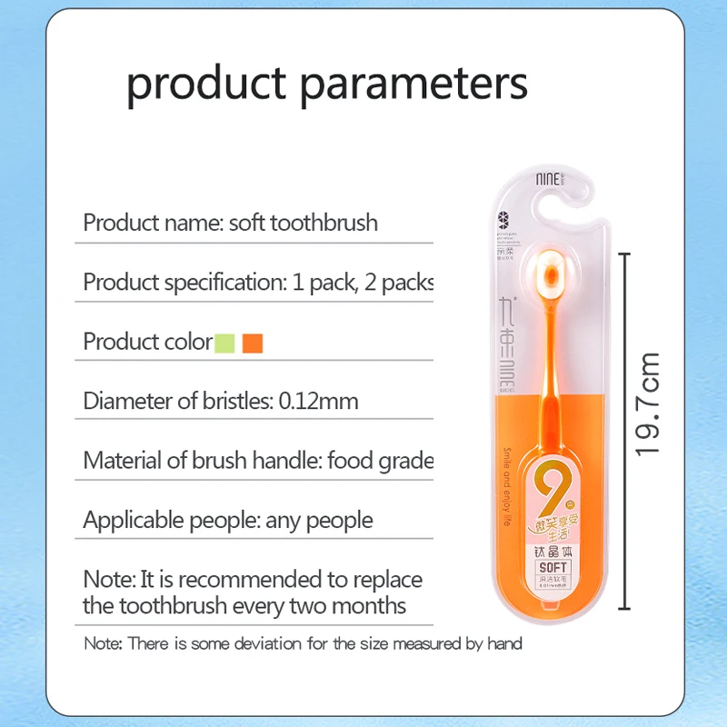 Dental Adult Size Pregnant Woman Type Medical Level 10000 Super Ultra Soft Bristles Plastic Nano Toothbrush
