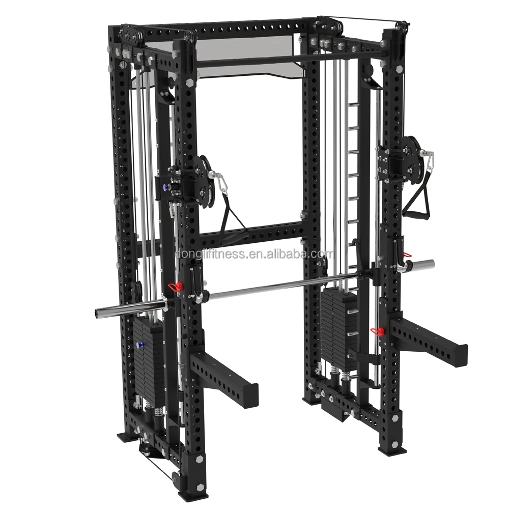 Factory Direct Wholesale Multifunction Power Rack Dual Cable Crossover Strength Training Gym Equipment