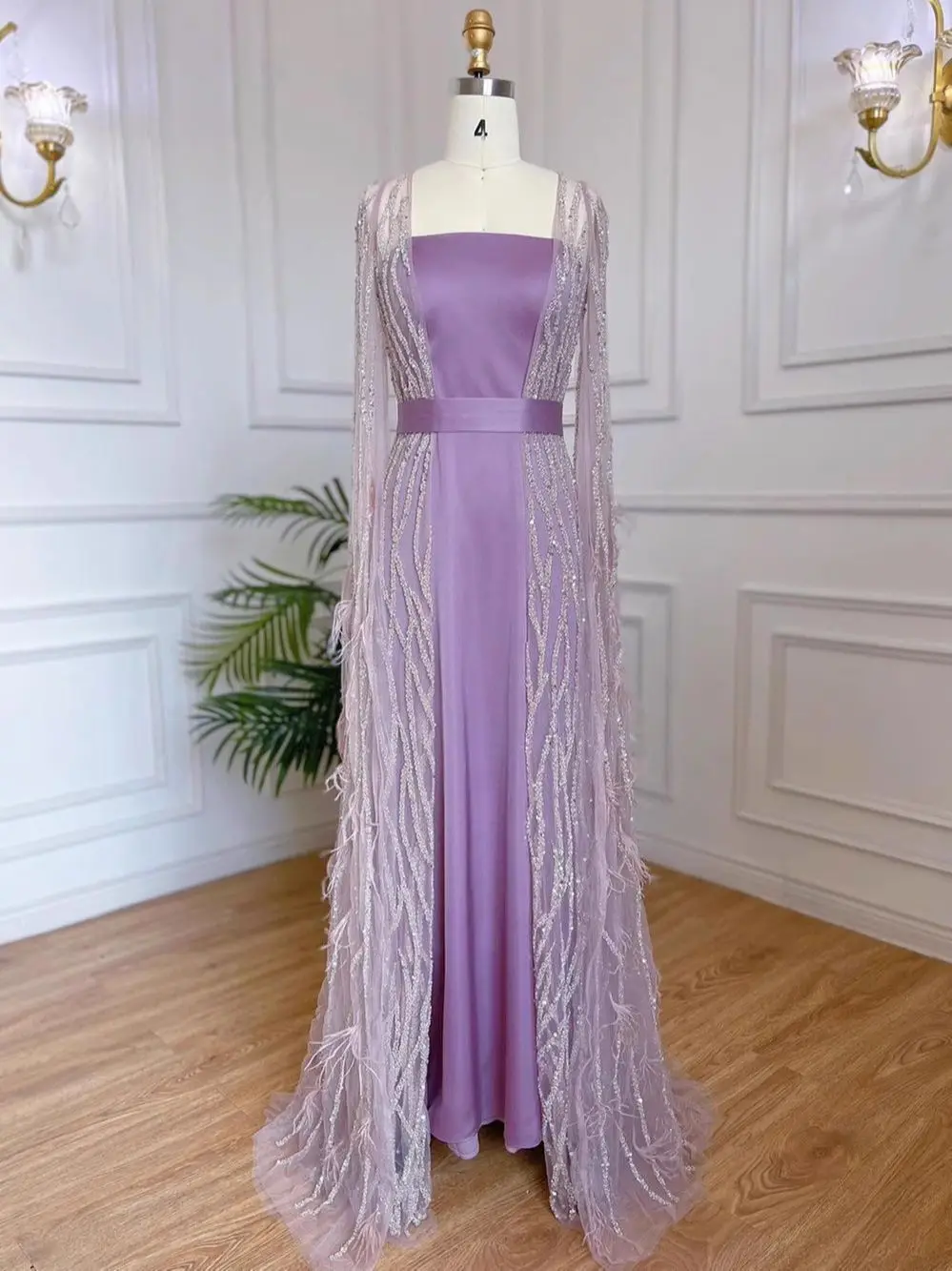 Fashionable conservative Muslim evening dress