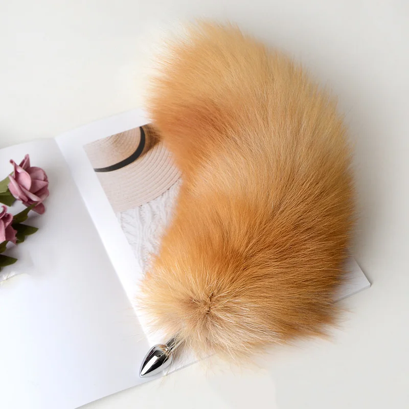 Factory Direct Adult Products Metal Artificial Animal Fur Tail Anal Plug