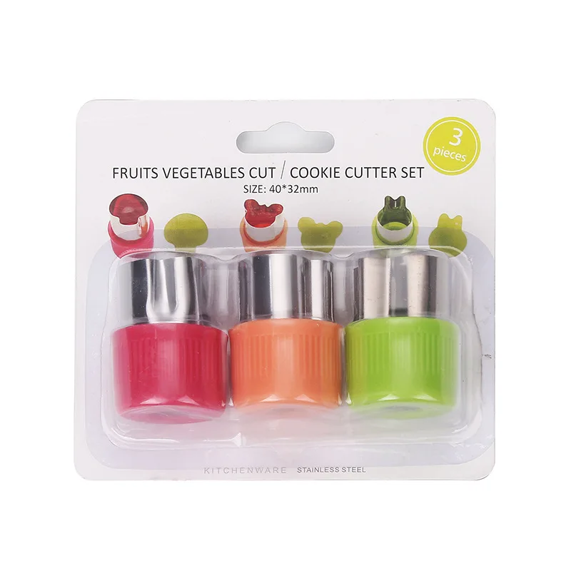 Best selling Mini Baby Manual Vegetable Cutter Shapes Set Kitchen Cookie Stamps Mold Cookie Cutter