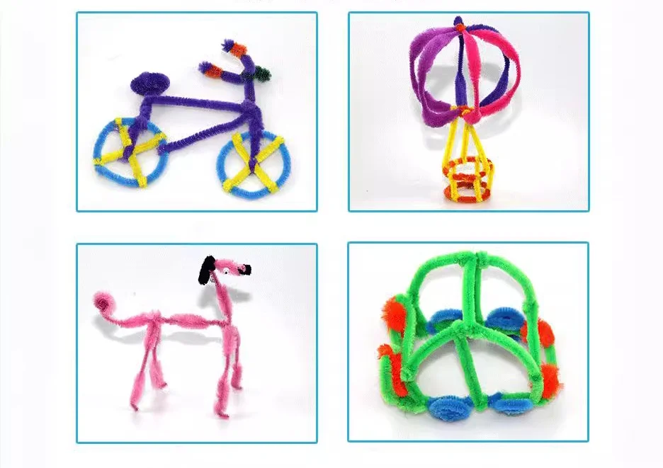 DIY chenille stems fuzzy wire  pipe cleaners flower bouquet twist stick Children Educational Toys Creative Handmade Craft