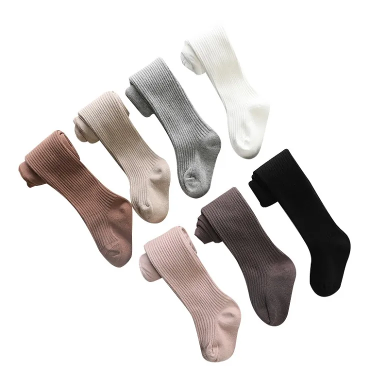 От 1 до 8 лет Детские хлопковые колготки; Детские колготки в рубчик для девочек