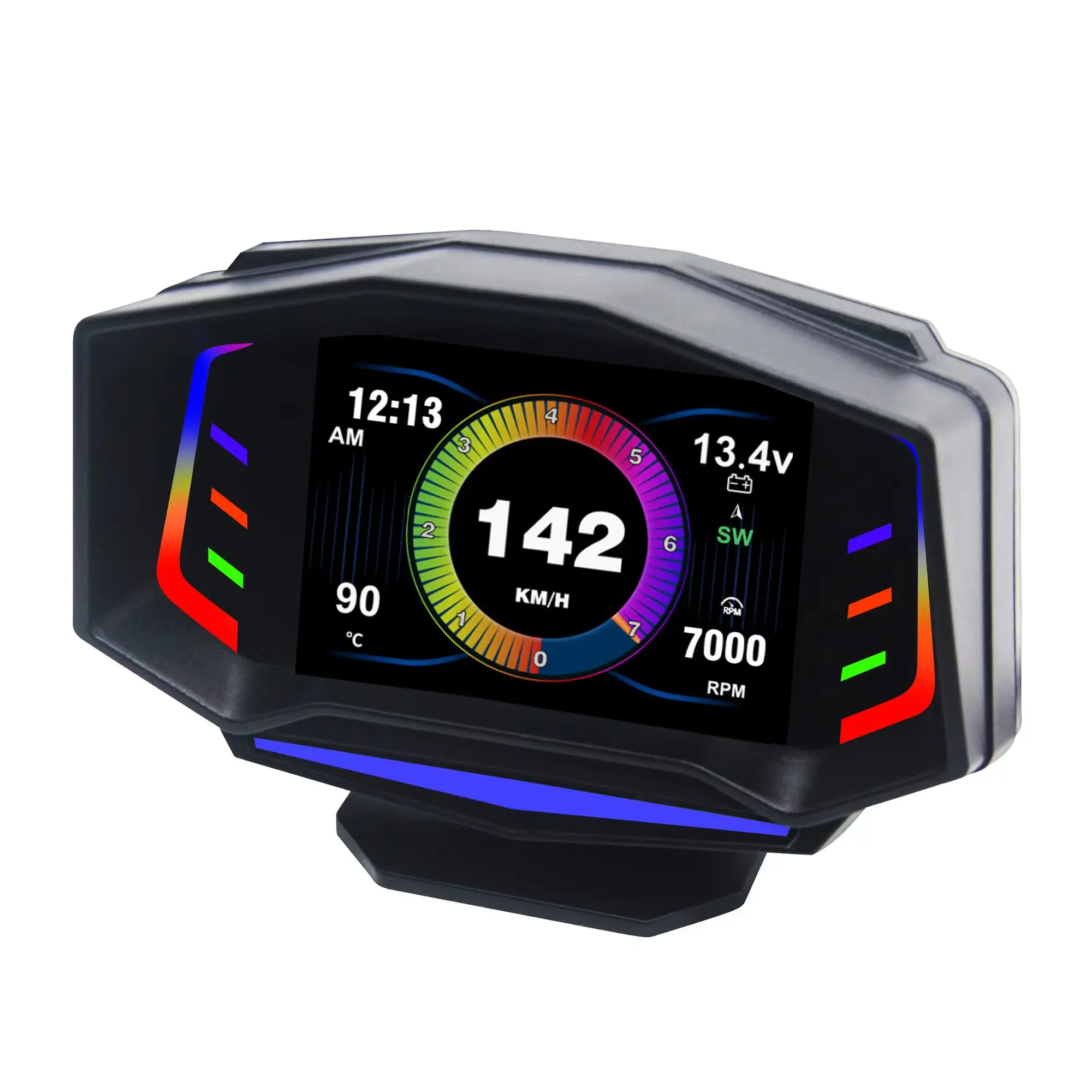 HUD New Auto Electron OBD Gauge Car Alarms GPS Hud Head-up Display Multi-function Diagnostic Tool LCD Display KA AMOLED Support