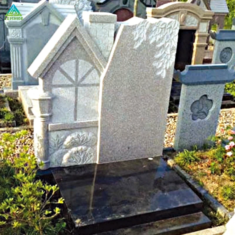 Polished Flamed Granite Weeping Industrial Design Style Outdoor Tombstone Block for Sale