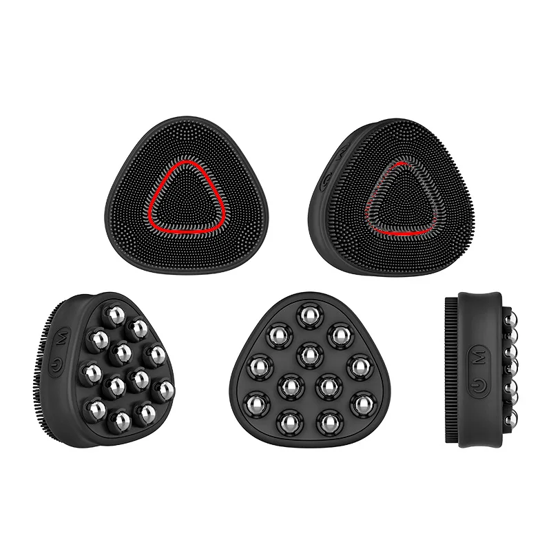 Wholesale Electric Soft Silicone Face Cleansing Brush Facial Pore Cleanser Cleaner Black Scrubber for Men