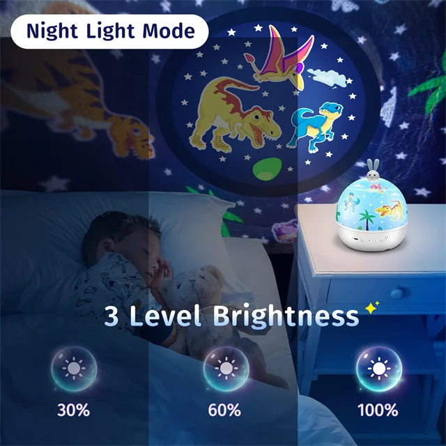 15 Films & Bluetooth Kids Night Light Projector Remote Dimmable Baby Night Light Rechargeable Timer Star Projector for Kids