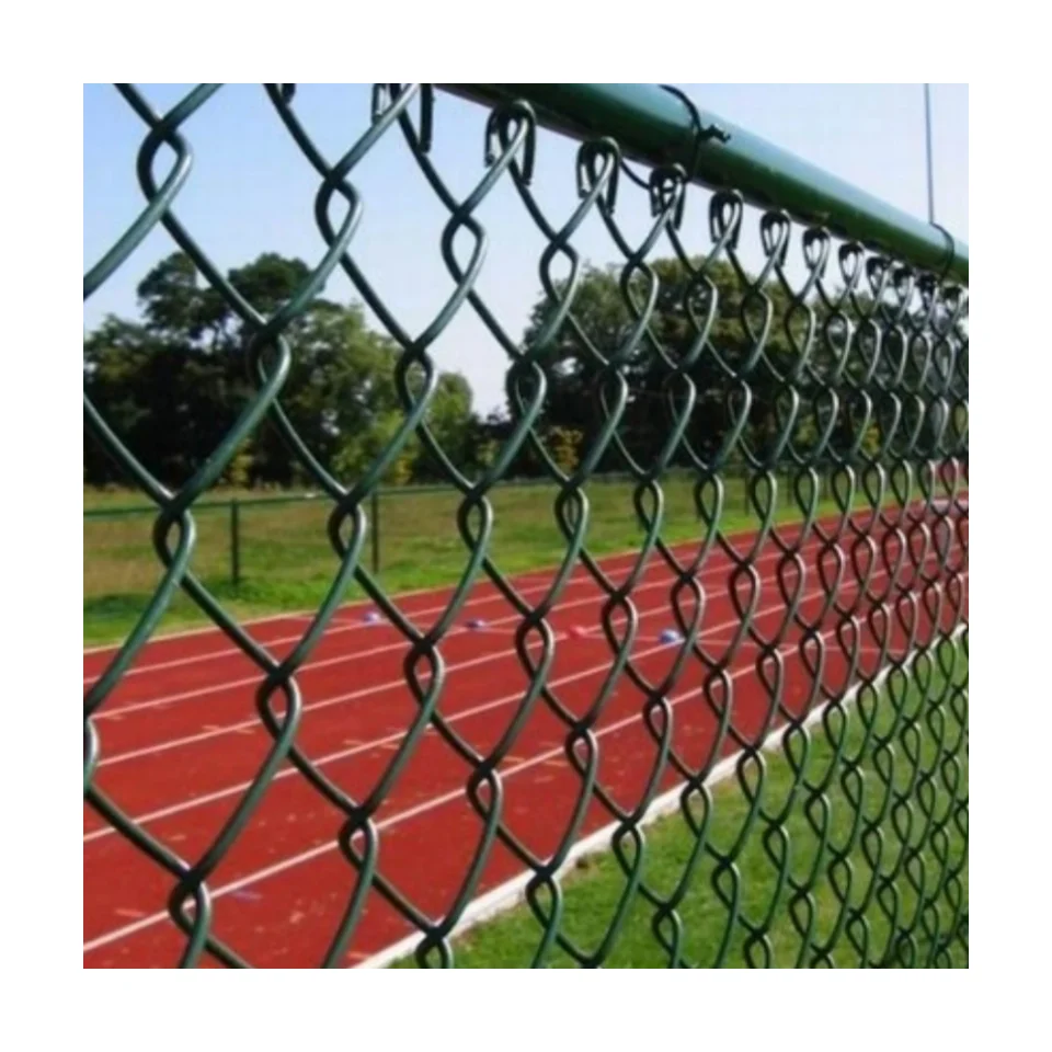 Factory pvc coated chain link fence hot dipped galvanized diamond fence Factory enclosure woven cyclone wire mesh